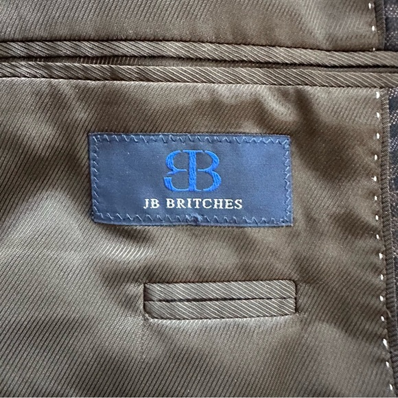 JB Britches Wool Brown/Black Check Sport Coat - 40R - Picture 7 of 10